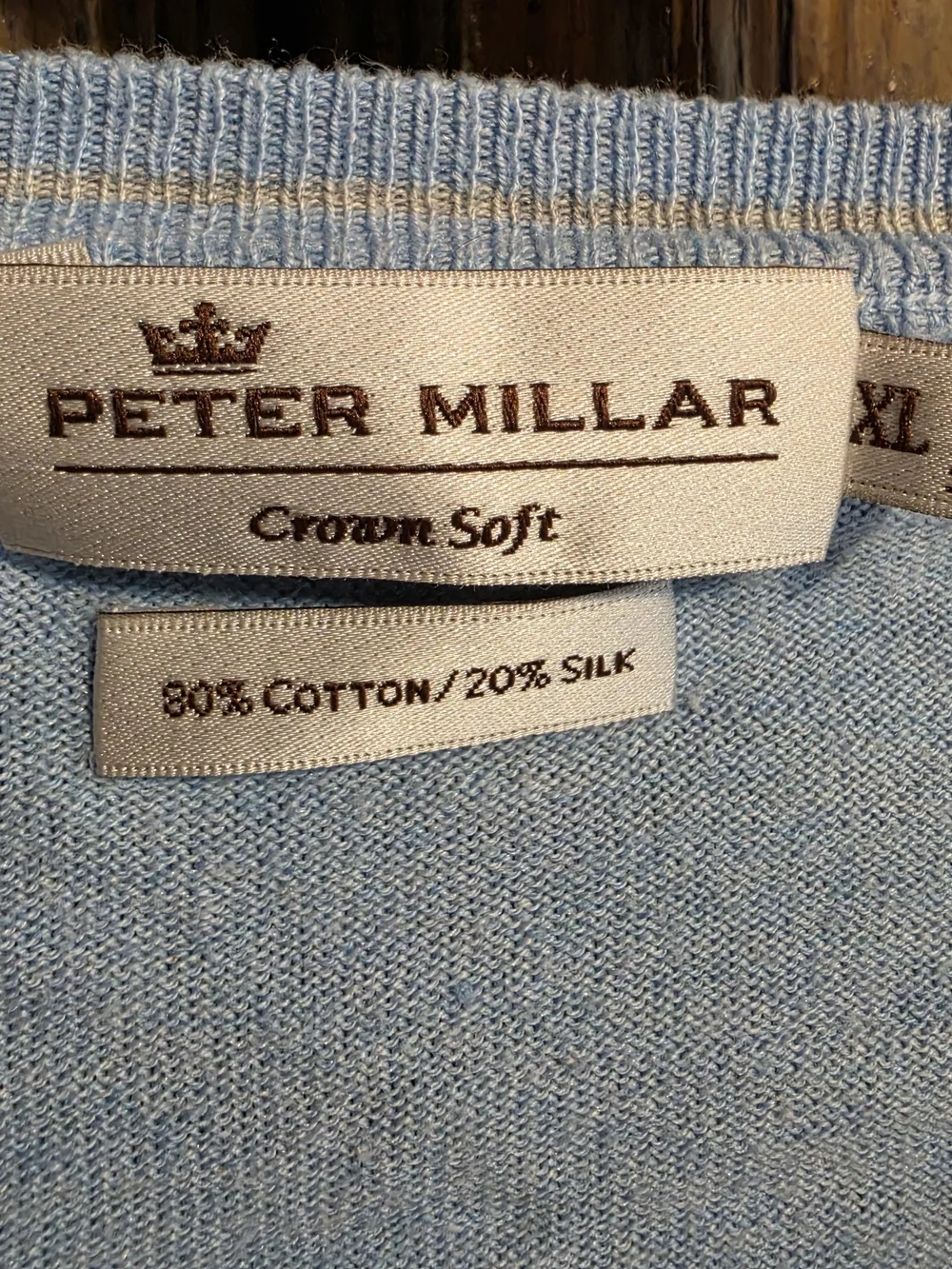 Peter Millar XL Men's Light Blue Crewneck Sweater